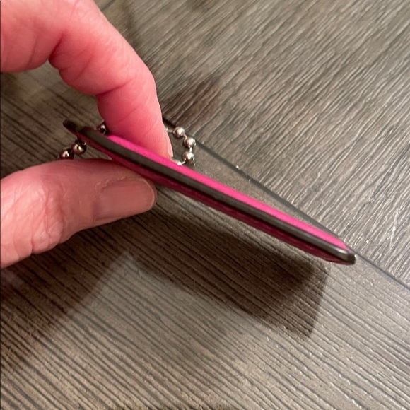 Coach Pink - Fuchsia Large Hangtag Leather Keychain - Picture 3 of 14